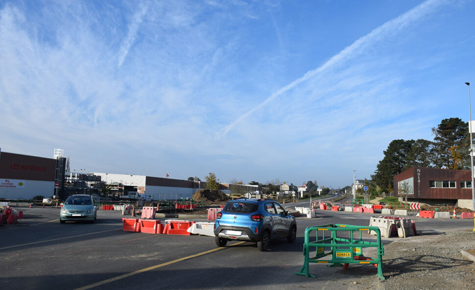 Vue des travaux du rond-point Tournebrie